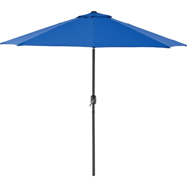 Global Industrial Outdoor Umbrella with Tilt Mechanism, Olefin Fabric, 8-1/2'W, Blue 436970 - main